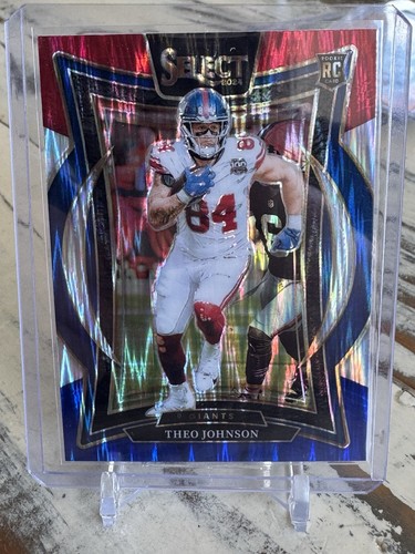 2024 Select Theo Johnson Concourse RC Red and Blue Prizm Shock #96 Giants - Picture 2 of 3
