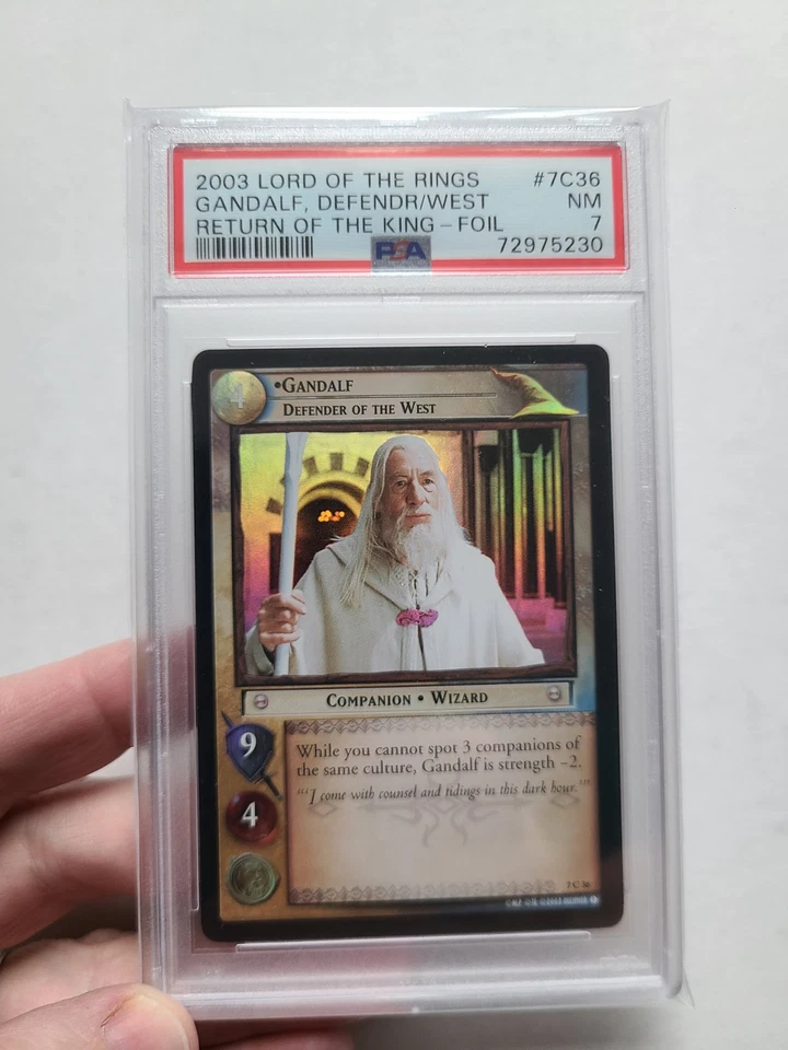 LOTR TCG FOIL Gandalf Defender of the West PSA 7 NM Return of the King Card 7C36 - Image 2 of 4