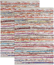 Chindi Rag Rug - 2 Pack Handwoven Reversible Area Rug - 20X32