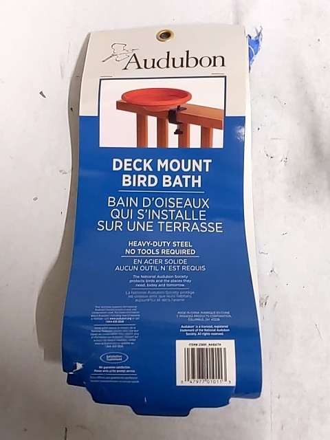 Audubon-woodlink 990997 Deck Mount Bird Bath - Red, 1 Qt. Cap