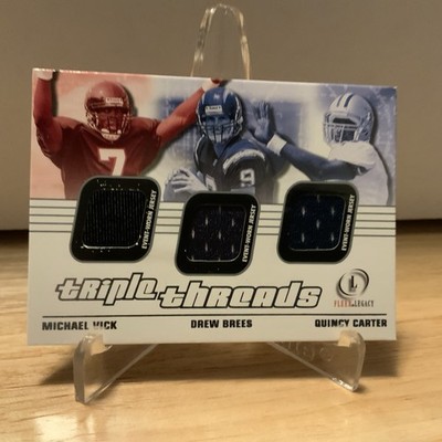 2001 Fleer Legacy Triple Threads Michael Vick Drew Brees Quincy Carter Rookie RC
