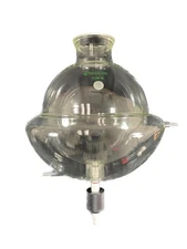 CHEMGLASS 22,000mL Spherical Half Jacketed Reaction Vessel With Chem-Drain Valve