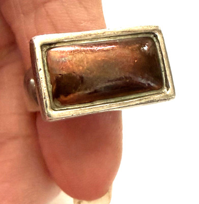 BARSE Sterling Silber kräftiger Ring mit Bronzefarbe Größe 7,5