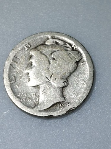 1918  **P**MERCURY   HEAD  SILVER DIME - FREE SHIPPING! C2513