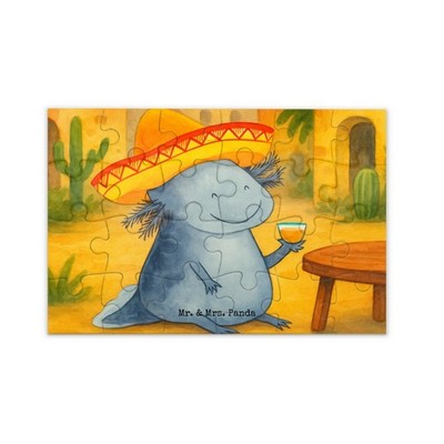 Puzzle Axolotl Tequila Design  - Geschenk Lurch Sombrero Feuerdrache