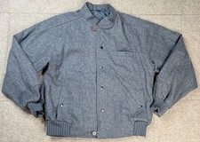Members Only by Europe Craft Vtg Men's Gray 100 Pure Wool Bomber Jacket Size 40