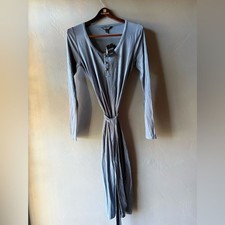Lauren Ralph Lauren Belted Rib-Knit Henley Dress ~ Size L