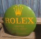 Vintage Rolex Watches Submariner Porcelain Enamel Metal Advertising Domed Sign