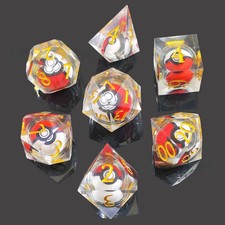 7Pcs Anime Poly Dice Set Dungeons & Dragons RPG Resin Polyhedral Die D&D DND