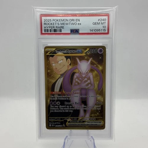 Pokémon Team Rocket's Mewtwo ex Hyper Rare Holo 240/182 Destined Rivals PSA 10