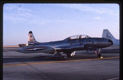 SL40 Slide 1980's  USAF Lockheed T-33 Shooting Star Jet 312a