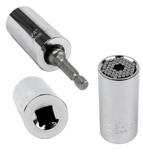 Universal Grip Socket Wrench Hand Ratchet Spanner Drill Adapter Tool 7mm - 19mm