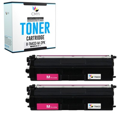 2-Pack Compatible CMYi TN-433 Magenta Toner fits Brother DCP-L8410CDW L8410CDWT