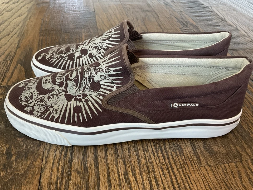 Airwalk Lion Crest 77190 Brown Canvas Slip-on Sneakers Men's US Size 10.5 - Изображение 4 из 4