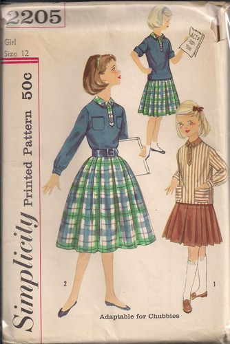 Vintage Blouse & Skirt Sewing Patterns S2205 Size 12 - 第 1/1 張圖片