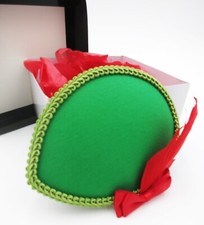 DAPPER DAY Hat & Mouse Peter Pan Lost Girls Fascinator Kelly Green Red Feather