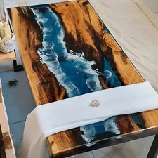 Resin Dining Table, Ocean Beach Table, Ocean Wave Table, Wooden Coffee Table Top