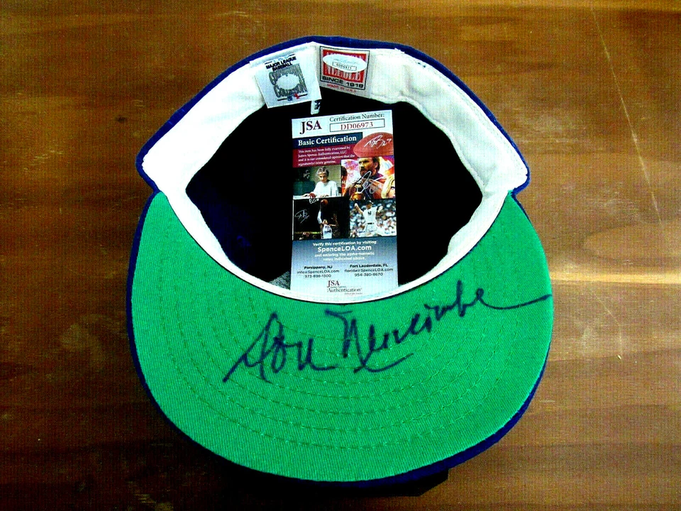 DON NEWCOMBE 1955 WSC DODGERS 2X SIGNED AUTO VTG AMERICAN NEEDLE USA CAP HAT JSA - Image 2 of 3