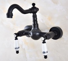 Wall Mount Bathroom Vanity Sink Faucet Swivel Spout Tap Oil Rubbed Bronze