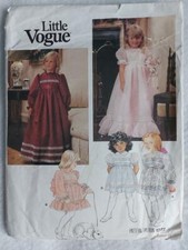 Vogue 1272 Vintage Child's Special Occasion Dresses Pattern  Size 4