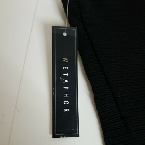 NWT Metaphor Women's Black Midi Bodycon Texture Keyhole Back Sleeveless Dress 14 - Picture 10 of 12