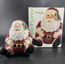 Fitz and Floyd Christmas Santa Candy Jar Retired