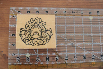DARCIE'S EASTER EGG BOUQUET Floral Flowers Centerpiece Spring Wood Rubber Stamp