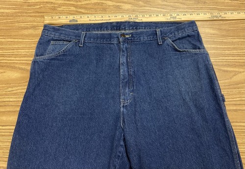 Dickies Carpenter Jeans Relaxed Fit Mens 42x32 Blue Cotton Hammer Loop ED1993RNB - Picture 2 of 9