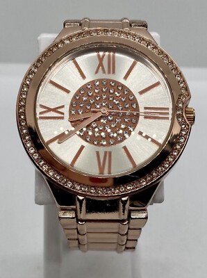 New BKE Ladies Watch Gold Iced Dial And Bezel  6  Band Roman Numbers