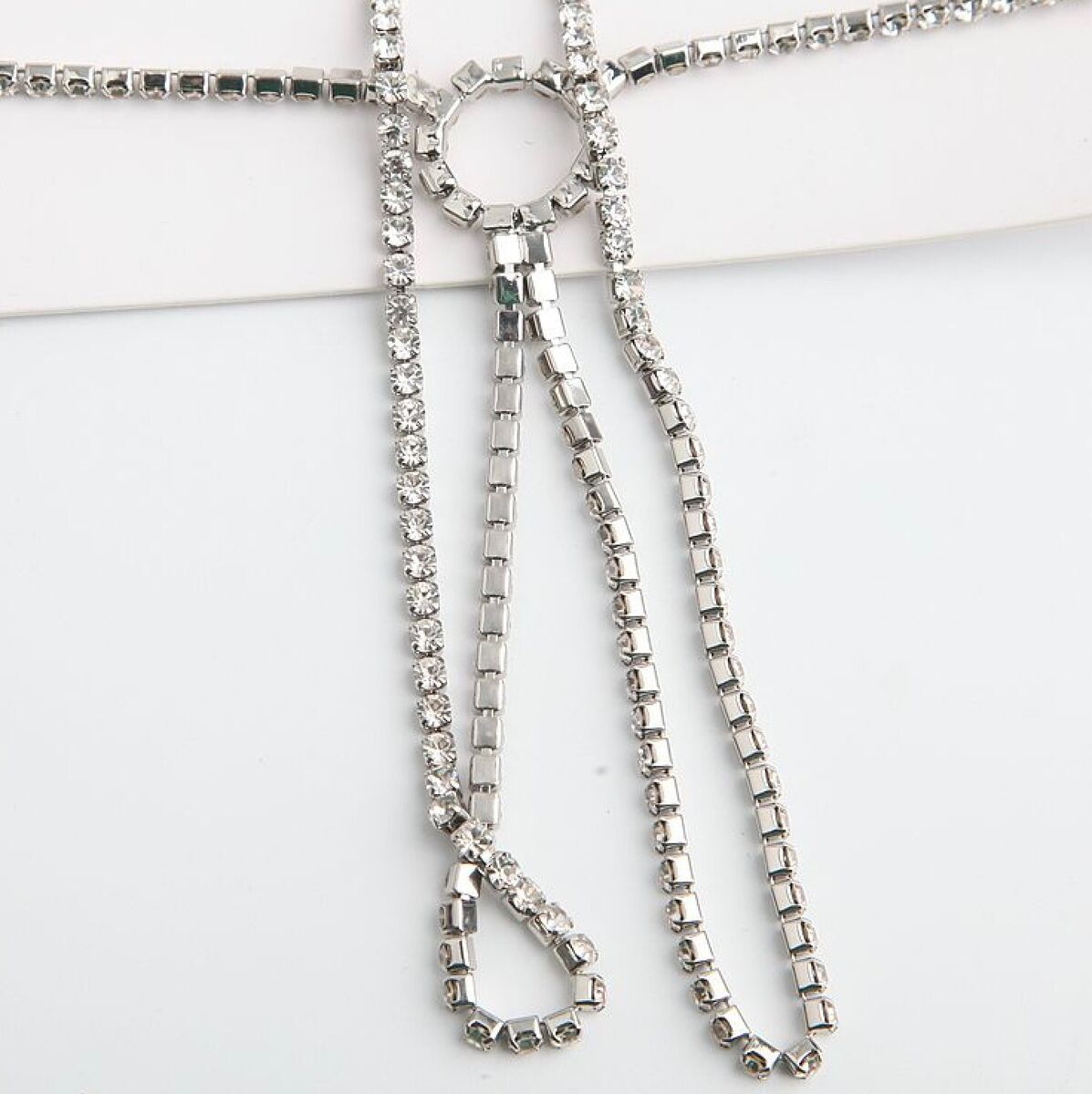 Auth NEW Zara Silver Sparkly Rhinestone Body Chain Sz Med | eBay