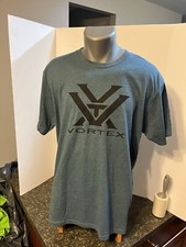 Vortex Optics Logo Men s SS T-Shirt Blue Teal Cotton Poly - Athletic Cut - NWT