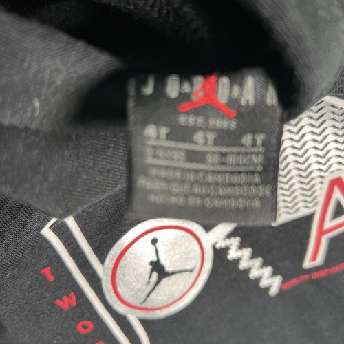 Air Jordan Hooded Sweatshirt Boys 4TBlack Red Long Sleeve Jumpman Hoodie - Picture 5 of 5