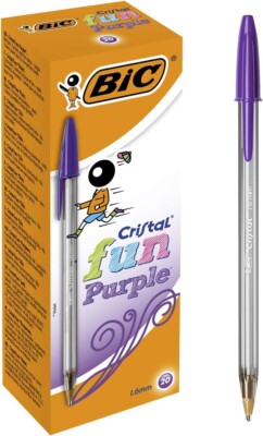 BIC Cristal Fun Ballpoint Pens Smudge Proof Writing Pens and Wide Point 1.6 M
