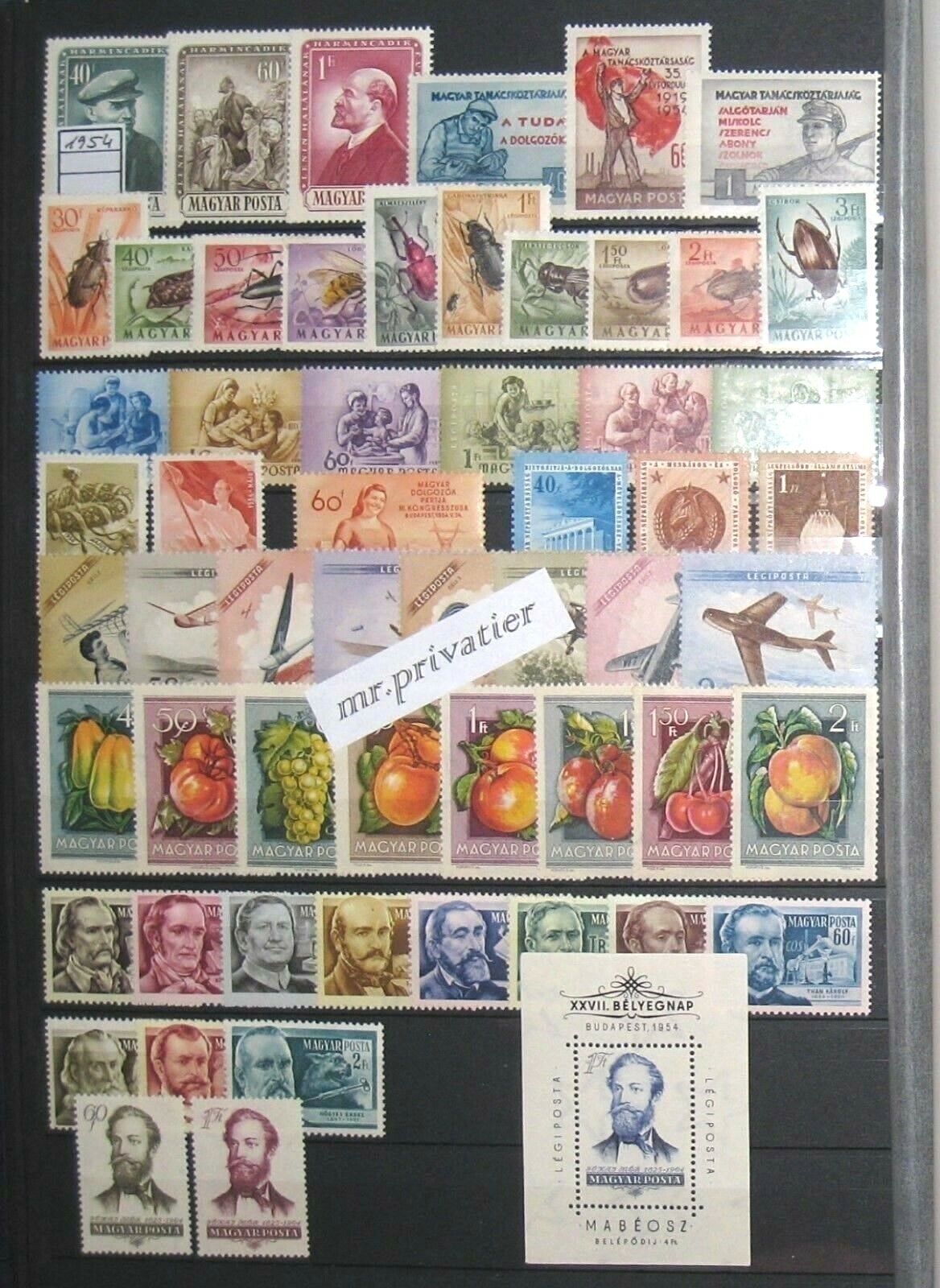 HUNGARY 1954 - Complete Year. MNH. €134