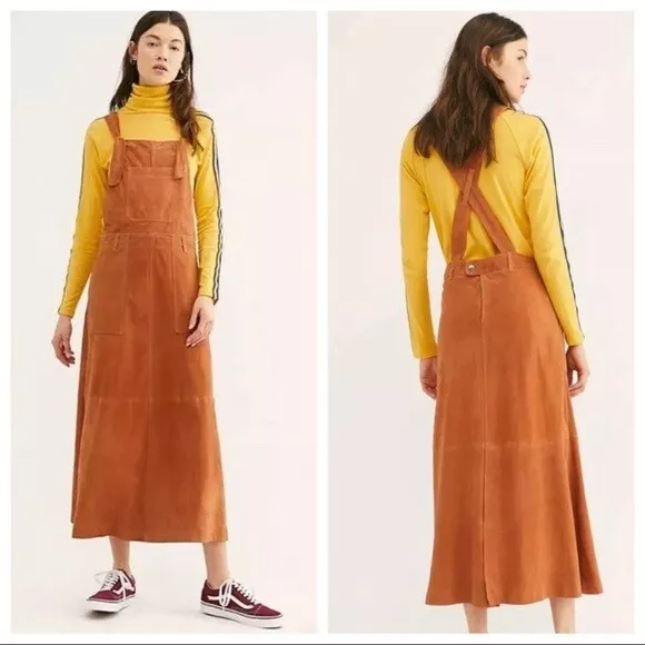 Orange top skirt overalls