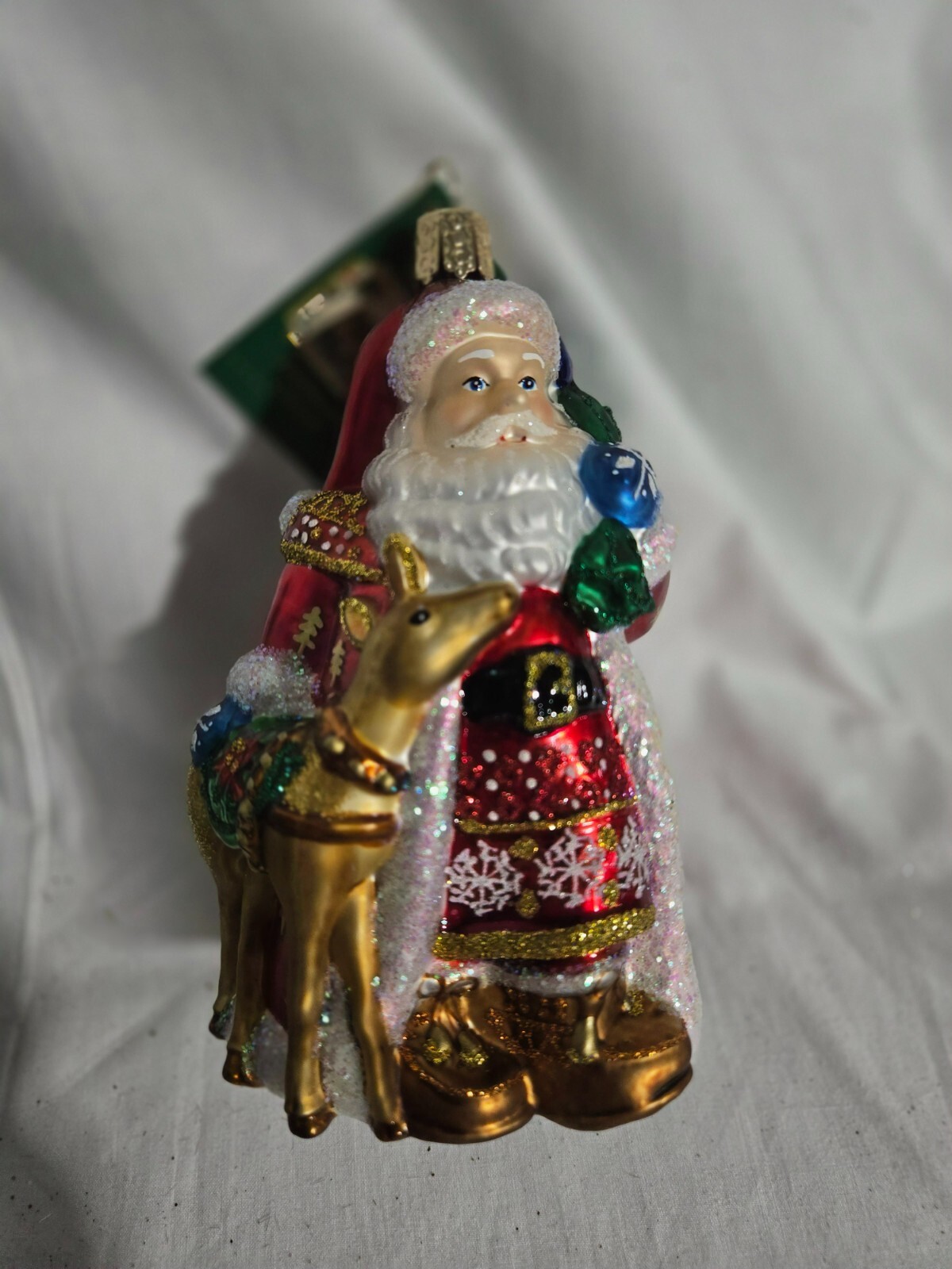 Old World Christmas Tree Ornament Glass Nordic Santa/Reindeer 5 1/4