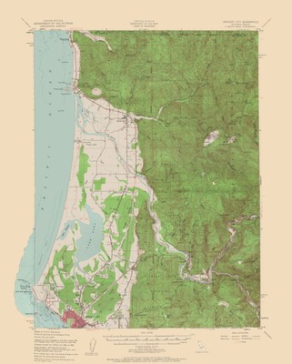 Topo Map - Crescent City California Quad - USGS 1952 - 23.00 x 28.67 | eBay