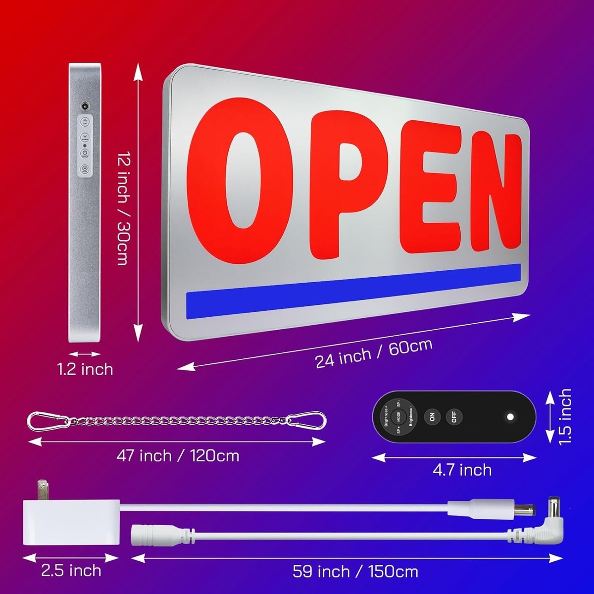 LED Open Signs for Business, 24