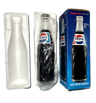 Vintage Pepsi Bottle Novelty Transistor Radio By Radio Shack, Cat