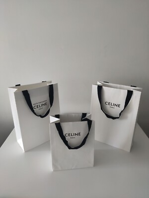 3 Stück Celine Paris Geschenk Leerbeutel, zwei Beutel 35-25-12 cm und klein 25x20x12 cm