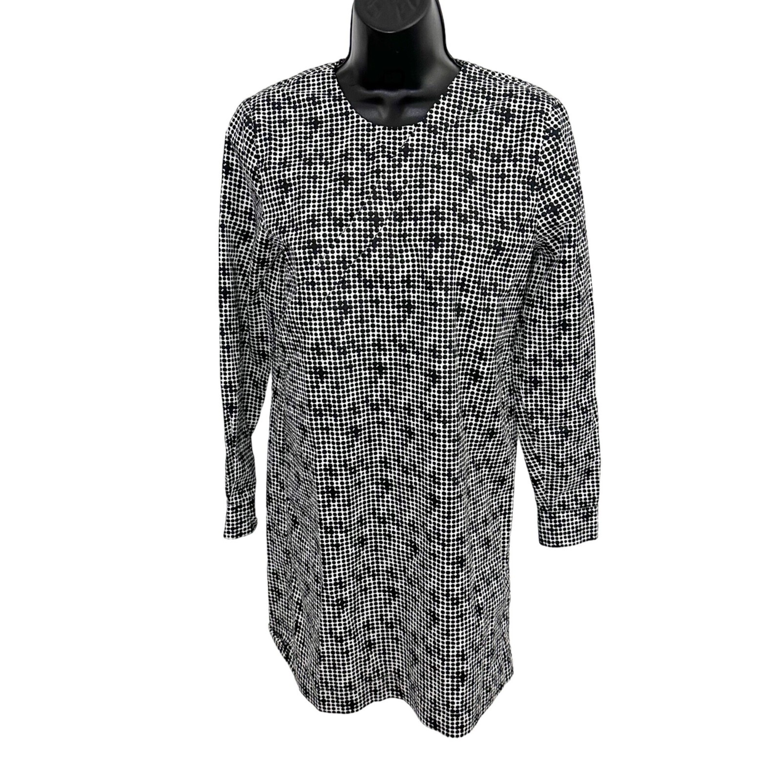 Kate Spade Saturday Let Loose Geometric Print Dress Tunic Black White Small