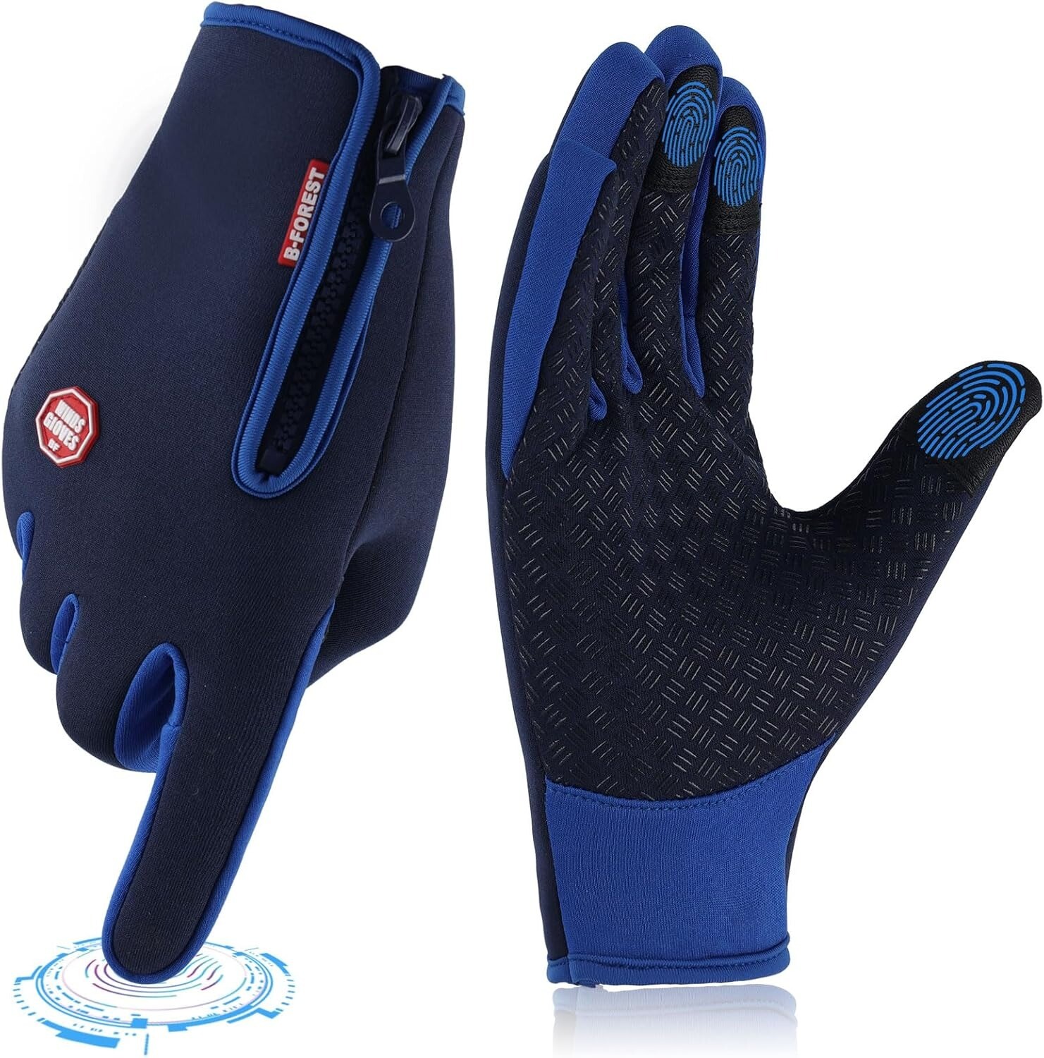 Winter Gloves Touchscreen Windproof Thermal Anti Slip Gloves for Riding Driving-image