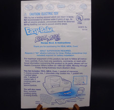 EASY BAKE OVEN Vtg 2003 Replacement Easy Bake Recipe Book  Instructions Only
