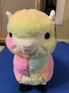 April The Alpaca Rainbow Sorbet Plush Stuffed Animal 11” Peek A Boo