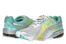 PUMA Womens Gray Mint Green Running Sneakers ...