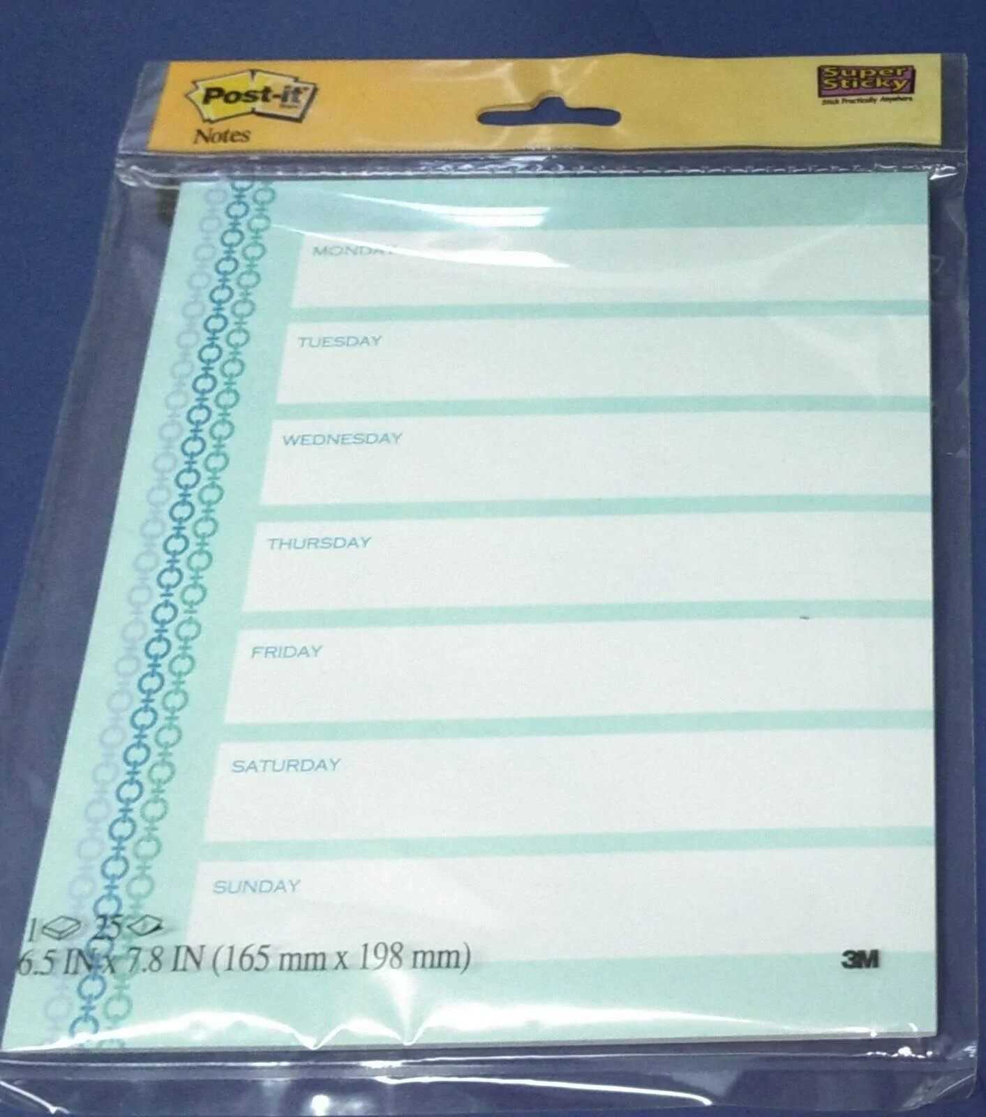 Post-it Super Sticky 6.5 x 7.8 Mykonos Color Collection Printed Calendar
