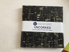 Uncorked by Another Point of View Metallic 5" Charm Pack Squares Fabric, 42 pcs