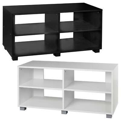Holz TV Ständer breit TV Tisch 4 Ablagefächer Wohnzimmer Schrank Regal