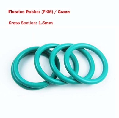 Green 1.5mm Cross Section O-Ring Seals Gasket Oil Sealing Washer,Fluorine Rubber