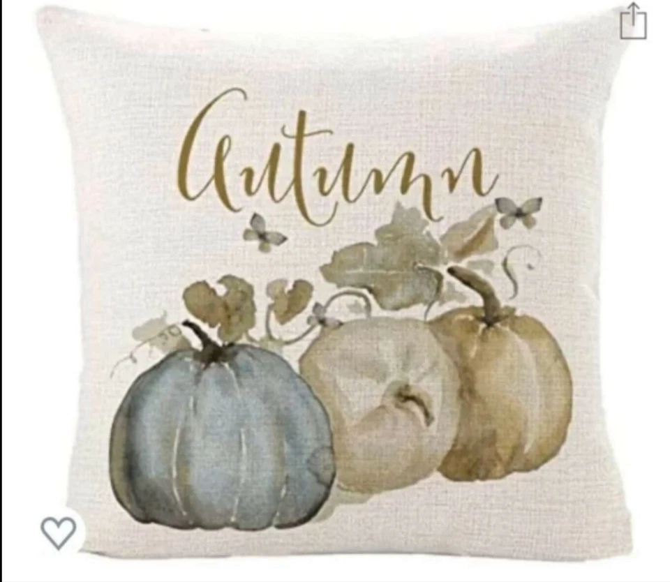 Fundas de almohada de calabaza decoraciones de otoño línea de algodón (paquete de 4, 18 x 18 pulgadas) Foto 2 de 4